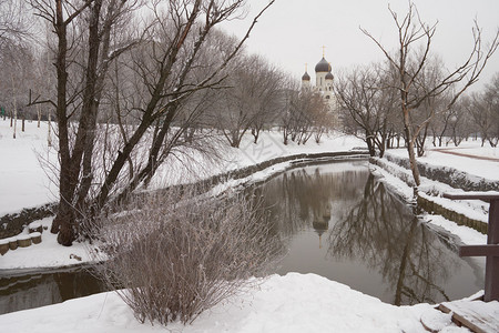 莫斯科亚乌扎河附近的梅德韦科沃俄罗图片