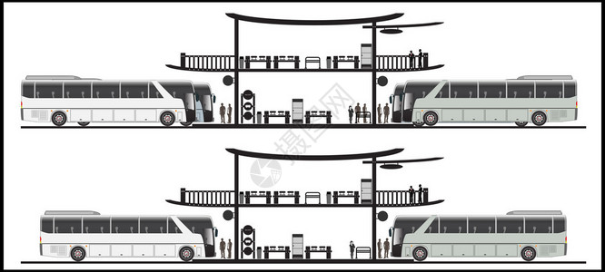 公交站台图背景图片