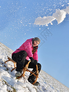 冬天在雪橇图片