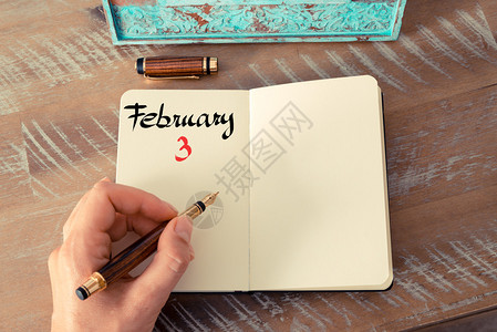 2月3日历的概念图像图片
