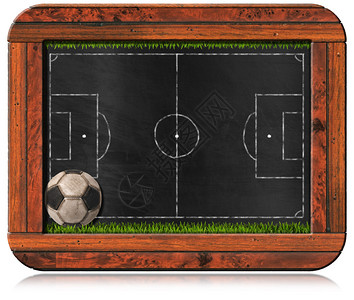 黑板上有木框足球场背景图片