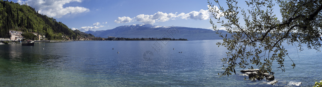 加清素材清春初加尔达湖海岸意大利北部隆巴迪背景