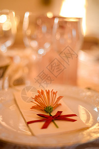 婚礼餐桌装饰特写图片