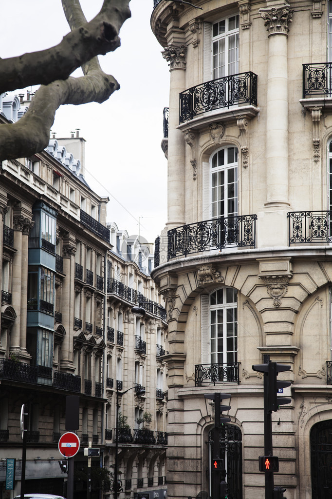巴黎法语街道上的房屋城市生活概图片