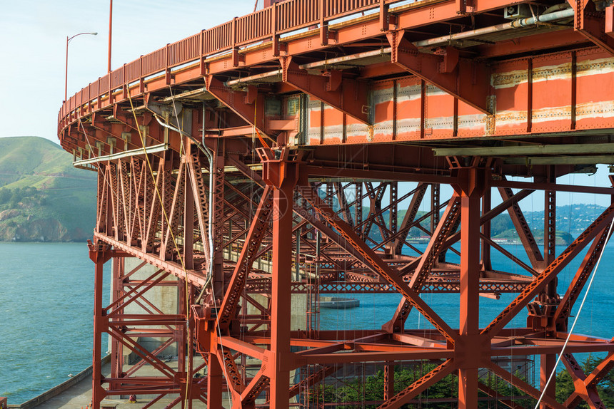 金门大桥的特写结构图片