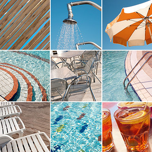 假期泳池区夏季主题的collgae图片