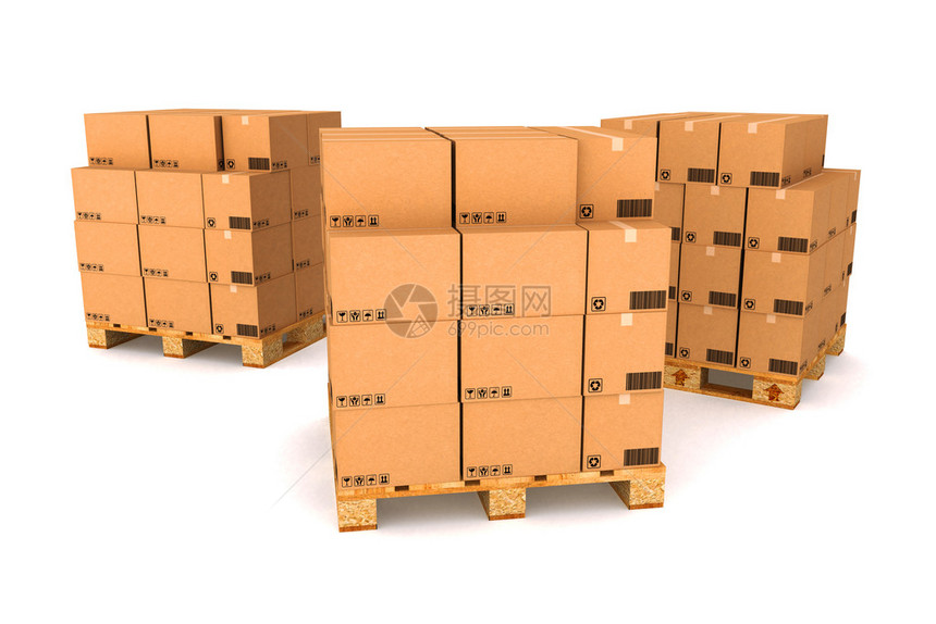 纸板箱货物交付和运输物流存储图片