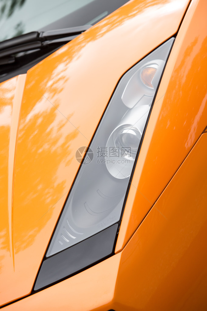 超光学车橙色运动车细图片
