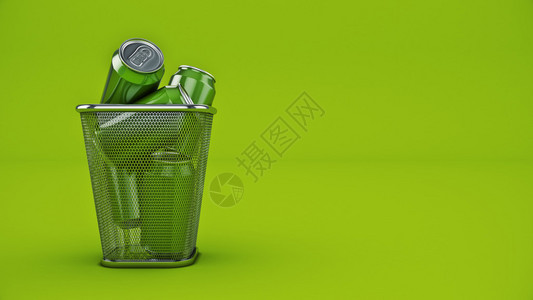 回收利用概念垃圾桶中的饮图片