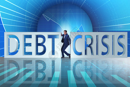 商人夹在危机和债务之间图片