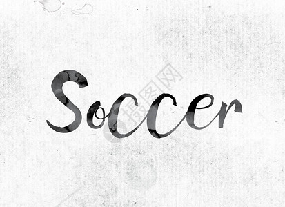 写在白纸上水彩墨迹中的Soccer背景图片