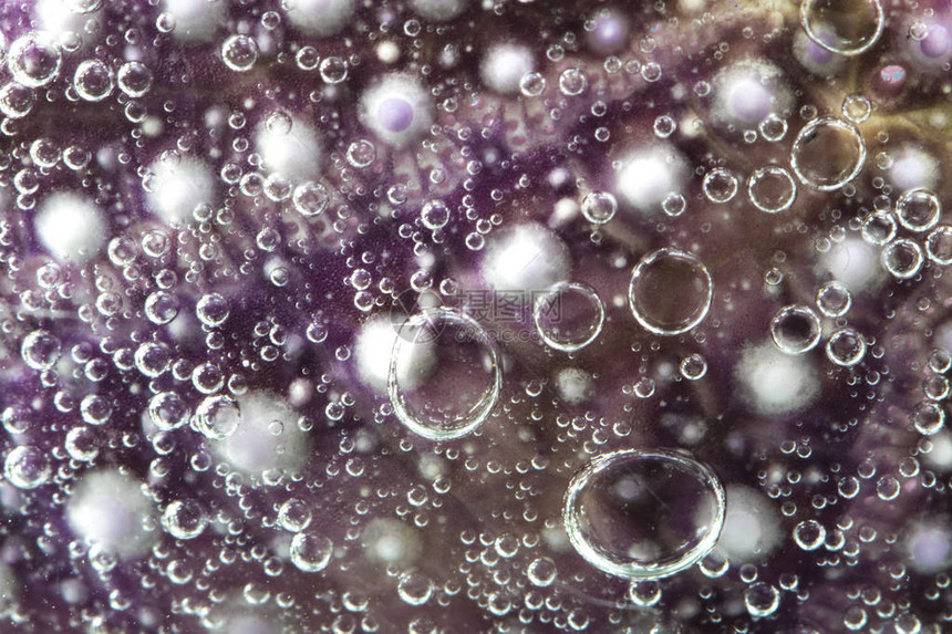 水中紫色气泡的质地图片