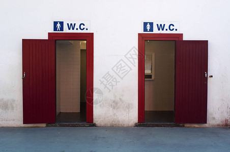 外门公共服务公共浴室有两座男女入口图片