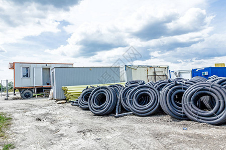 临时储存材料HDPE和PVC管道图片