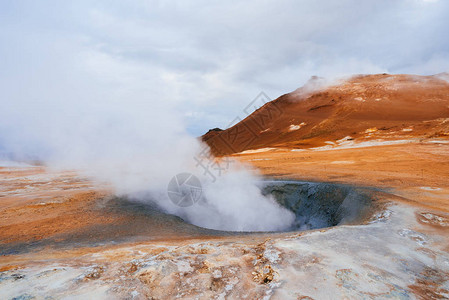 地热区纳马弗贾尔冰岛欧洲高清图片