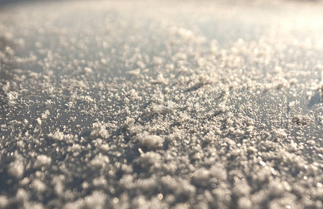雪在金属汽车表面的雪上效果模糊抽象背图片