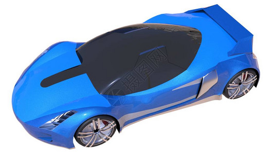 未来的蓝色闪亮概念跑车图片