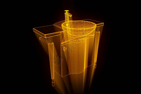 全息无线框架风格的洗手盆漂亮的背景图片
