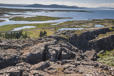 丁维勒河谷冰岛欧亚与北美地壳板块的接合图片