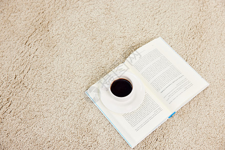 餐饮壁纸咖啡和书本静物背景