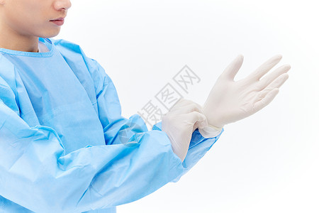 新冠性病毒防疫志愿者戴手套背景