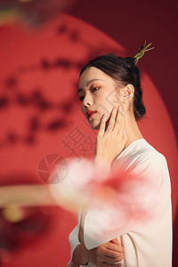 中国风女性形象背景图片