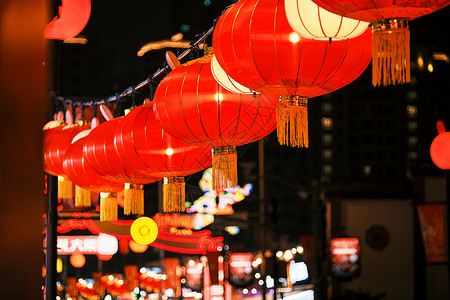 夜晚彩灯上海豫园元宵灯会夜景灯笼背景