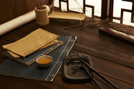 文房用具毛笔书法传统文化背景