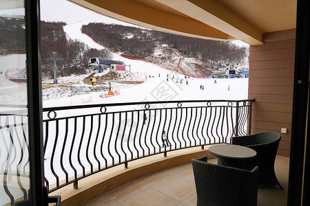 滑雪场度假胜地坡城高清图片