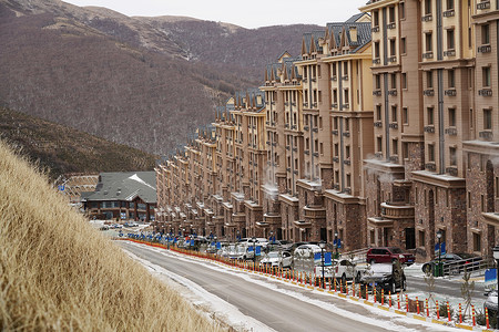 雪景生态城镇高清图片