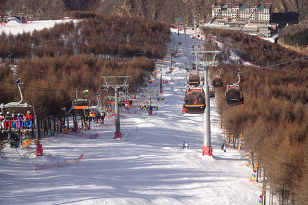 滑雪场索道风光高清图片