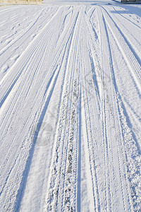 轮胎印痕迹雪景背景