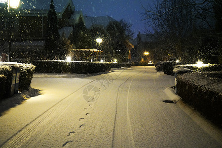 别墅区雪景背景图片