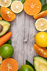 水果和蔬菜酸橙橙扁豆高清图片