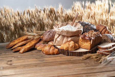 面包和麦子生活方式黑面包高清图片