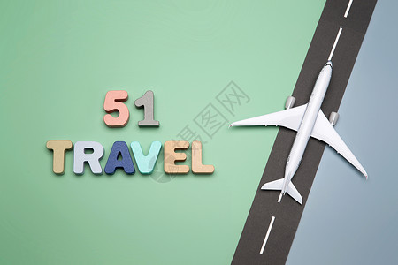 51劳动节旅游创意航空旅行背景
