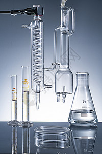 透明物体素材实验室的玻璃器皿背景