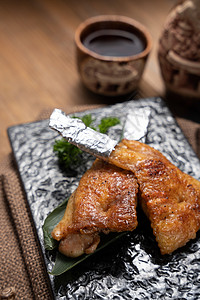 日本料理鸡翅饺子背景图片