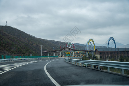 奥运标志张家口崇礼高速公路背景