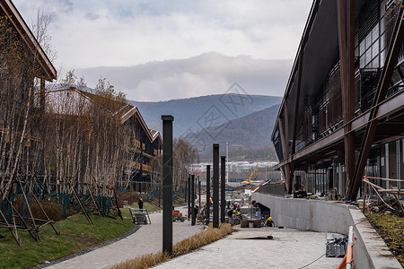 张家口崇礼太子城冰雪小镇背景图片