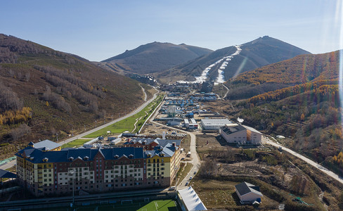 张家口崇礼太子城冰雪小镇背景图片