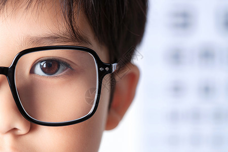 影棚局部戴眼镜的小学男生背景