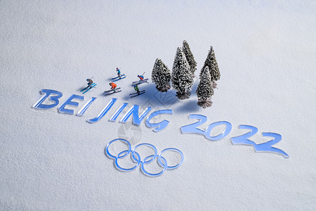 北京冬奥会奥运滑雪背景