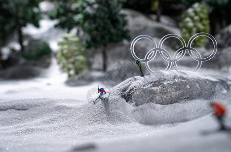 雪山北京微观奥运滑雪背景