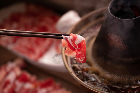热气火锅涮羊肉背景