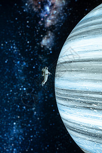 未来之星宇航员遨游外太空背景