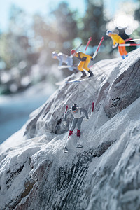 运动人体创意微观滑雪背景