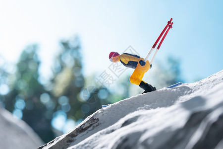 人体平衡创意微观滑雪背景