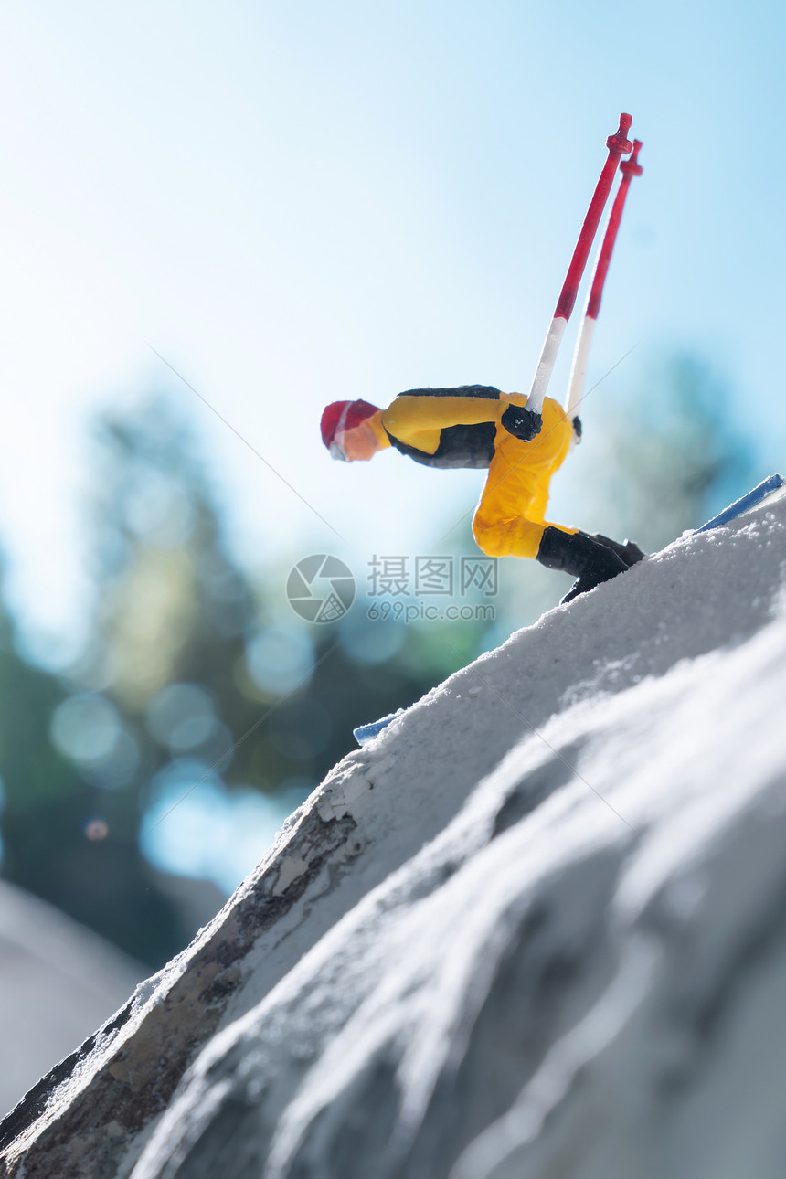 创意微观滑雪图片