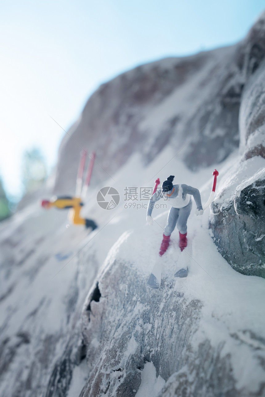 创意微观滑雪图片